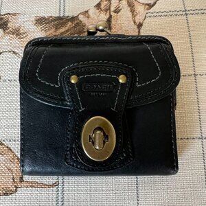 *RARE* COACH Legacy Black Leather Kisslock/Bifold Wallet - New